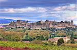 Image of the famous fortified town of Carcassonne, France.