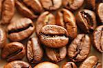Coffee beans closeup, top view