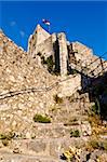 Old Pirate Castle in the Town of Omis, Croatia