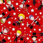 Cartoon magician seamless pattern