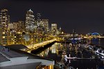 Seattle Washington Downtown Skyline Waterfront Pier Harbor Marina at Night