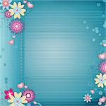 Greeting card background with flowers , hearts
