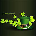 st. patrick's day hat with clover on background