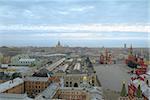 Center of Moscow. View of the red square with a roof hotel moscow