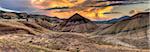 Sunset Over Painted Hills Landscape in Central Oregon Panorama