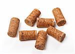 Wine corks on white background