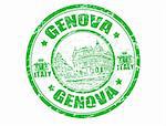 Grunge rubber stamp with the word Genova inside, vector illustration