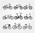 Set of Bicycle Vector Silhouettes