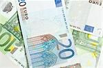 Background from a lot of euro banknotes