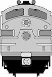 High detailed vector illustration of modern locomotive -front view