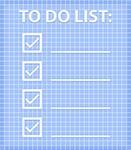 ToDo List on Blue Checked Sheet. Vector Illustration.