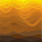Curved and wavy lines in brown orange and yellow shades.
