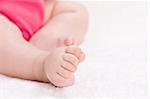 closeup view of newborn baby feet