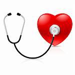Stethoscope and heart. Illustration on white background