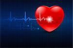 Abstract Heart Monitor on a Dark Blue Background