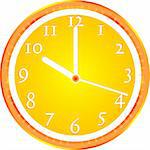 Wall clock, dial beginning of the working day. vector