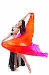 Belly dancer dancing with her veil