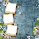 blank frames for photo on the grunge paper background