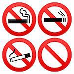 Smoking cigarettes and other tobacco forbidden sign