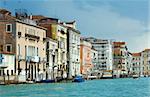 Nice summer venetian Grand canal view, Venice, Italy. All peoples is unrecognizable.