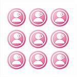 set of 9 pink users signs