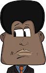 Cartoon of Black man looking over his shoulder