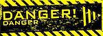 the vector dirty orange danger banner with arrow