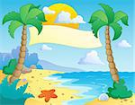 Beach theme scenery 4 - vector illustration.