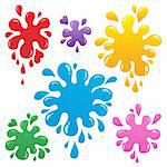 Colorful ink blots collection 1 - vector illustration.