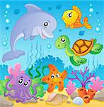 Image with undersea theme 2 - vector illustration.