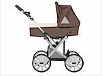 Zoomed baby stroller vector image on white background