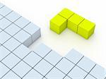 Concept of tetris game. 3d rendering.