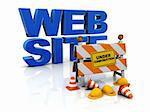 3d illustration of web site construction concept