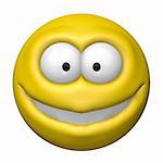 happy cartoon smiley - 3d illustration