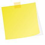 Yellow post note with white background. Also available as a Vector in Adobe illustrator EPS format, compressed in a zip file. The vector version be scaled to any size without loss of quality.