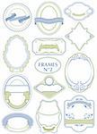 Set of ornate vector frames and labels