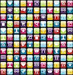 Smartphone app icon set seamless pattern background. Vector file layered for easy manipulation and customisation.