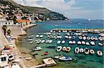 Panorama of Dubrovnik Marina with Many Docked Boats, Croatia