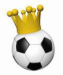 soccer ball with crown - 3d illustration
