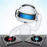 illustration of 3d jockey in vector fully scalable mixing song