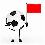 football figure pointed finger on red flag