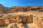 Ruins where the Dead Sea scrolls were found in Qumran, Israel.