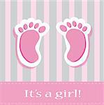 It's a girl pink and grey baby feet