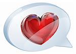 Illustration of a heart speech bubble concept icon graphic