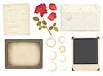 Collection elements for scrapbooking. Objects isolated over white