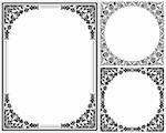 Vintage floral frames set. Decorative patterns. Vector illustration.