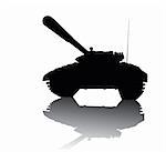 Tank silhouette with reflection