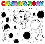 Coloring book with mouse 2 - vector illustration.