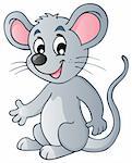 Cute cartoon mouse - vector illustration.