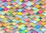 abstract 3d render backdrop cubes in multiple rainbow color
